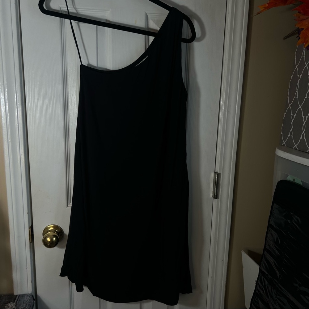 LOFT Black One-Shoulder Sleeveless Sundress NWT Sz XS